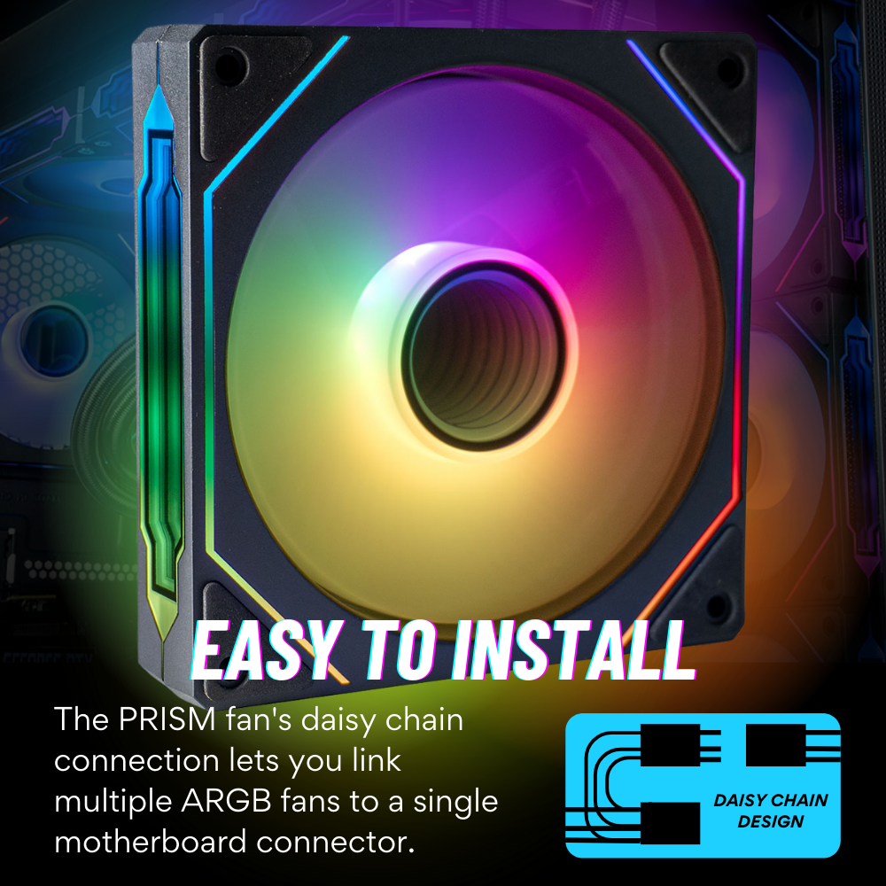 Prism Infinity Mirror ARGB Fans 120mm PWM 3-pack – Empowered PC