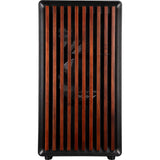 The Sentinel Micro's front features a black outer frame and vertical wooden slats on the front.