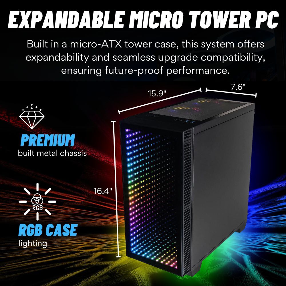 Continuum Micro Tempered Glass Gaming Desktop